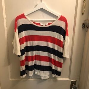 F21 Shortsleeved striped sweater top